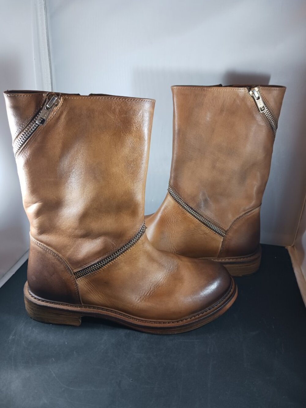 Vintage Foundry Co. Women's Regine Leather Combat Moto Boot size 6.5M